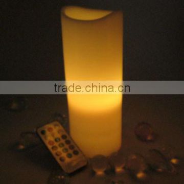 Ivory wax coated aromatic led remote moon candles in dongguan