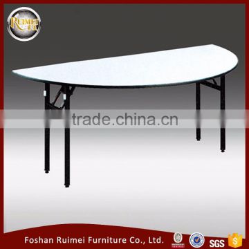 Modern design high quailty durable indoor restaurant folding half moon dining table
