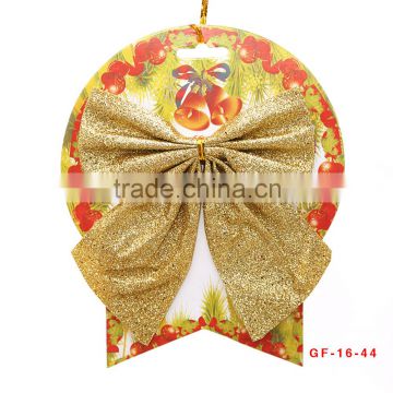 Large gold red 16cm Christmas single ribbon bows