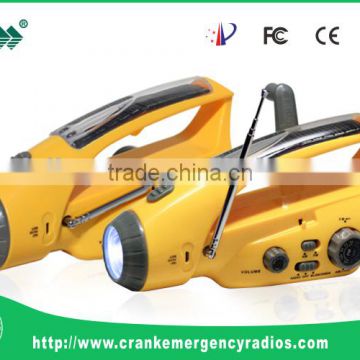 Factory supply best selling product good quality made in China solar dynamo torch radio flashlight