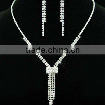 Bridal Crystal Rhinestone Necklace Earrings Set CS1067