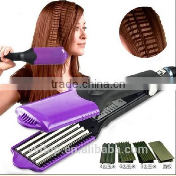 Hair Curler Straighterning iron with 4 plates corn perm