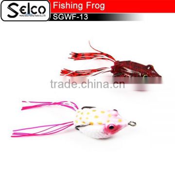 SGWF-13 artifical floating soft plastic frog , resin skirt tail, 45mm/10g