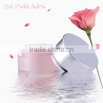 Wholesale new design Sunrain Round PMMA cosmetic bamboo jar