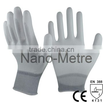 NMSAFETY 13 gauge white PU palm assembly hand work pu gloves
