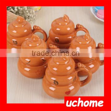UCHOME Unique Ceramic Funny Gift Mug Shit Mug,Defecate Ceramic Cup