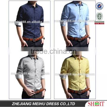 2016 Fashionable men printed slim fit casual shirts