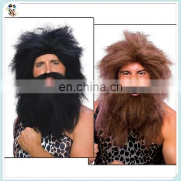Adult Mens Fancy Dress Caveman Halloween Synthetic Wig and Beard HPC-0027