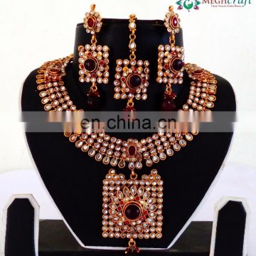 Polki Bridal Jewelry-Polki Bridal Jewellery set-South Indian Bridal Jewelry-imitation bridal Fashion jewelry