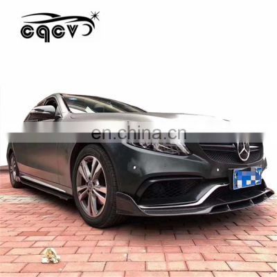 Beautiful carbon CQCV style body kit for Mercedes Benz C CLASS w205 front lip wing spoiler rear lip side skirts auto parts
