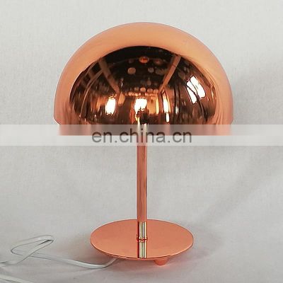 Modern Office Study  Bedside Metal Electroplating Copper Led Stand Shelf  Electric Home Decor Desk Table Lamp
