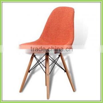 Modern Comfortable Design Fabric Wooden Legs Dining Chair