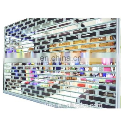 China supplier aluminum fram security crystal polycarbonate glass sliding roller shutter door