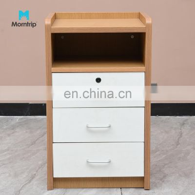 Three Drawers with Handles Hospital Furniture High Quality Plank Material Bedside Cabinet for Clinic and Hospital Use