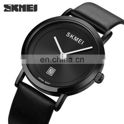 Original watch factory cheap wholesale minimalist men wristwatch Skmei 1907 genuine leather quartz men watch