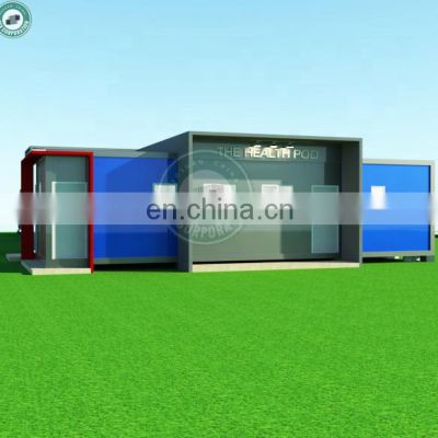 Fast Built Temporary Hospital Pod Isolation Health Pod Flatpack Container Mobile Cabin with Bed and Bath