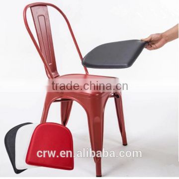 MCH-1501-11 Modern design stackable metal leather dining chair/Upholstered cafe chair