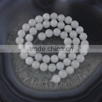 YJ1123-10 Smooth Round Grey Jade Stone Beads sting