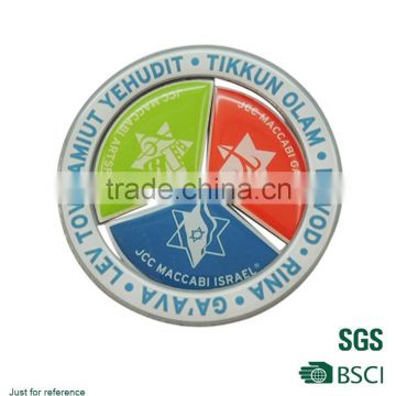 Three parts metal metal coin Crazy Selling minitory custom coin