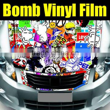 Bomb car vinyl sticker for car color change film with air channels