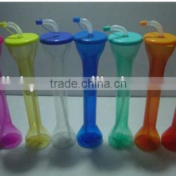 Long Necked Plastic Straw Cup with Lid