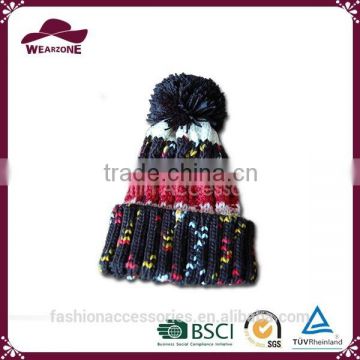 Colorful thick warm knitted beanie hat for children