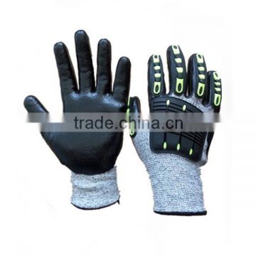 Anti-impact TPR Back Cut Resistant Working Gloves Smooth Nitrile Coated Glove