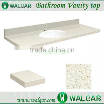 Color brilliancy white quartz bathroom vanity top