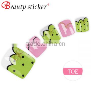 Limited Edition Party toe tips/glitter powder spot color with 3D effect toe sticker