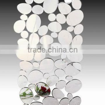 Popular Speical Design Hot sale Handmade decorated Pebbles Wall Decor Mirror for Home
