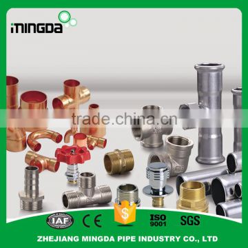 MD floor heart pipe brass parts copper pipe press fitting tube connector brass barb hose fitting brass compression pipe fitting