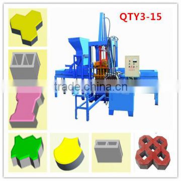 Small semi hydraulic concrete hydroform brick molding machine QTY3-15 Huarun Tianyuan factory