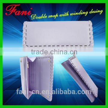 Elegant appearance wit frame winding design leather clutch purse bag for women