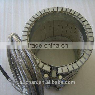Ceramic heating band with metal blaized wire