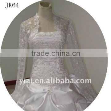JK64 women Beaded Long sleeves wedding jacket