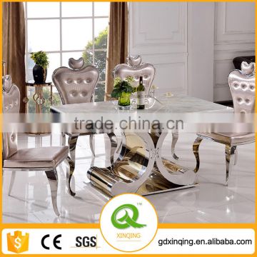 TH394 Stainless Steel Marble Top Dining Table Best Price Dining Table