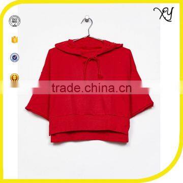 Wholesale 100% Cotton Hoodies Plain Blank Crop Top French Terry Hoodies Women