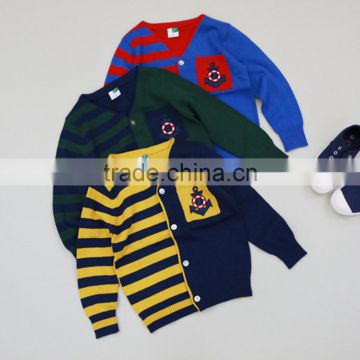 patch-color sweater for kids children knitted fringe sweater