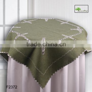 light green cut work embroidered tablecloth