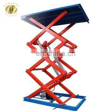 7LSJG Shandong SevenLift stationary mobile warehouse cargo hydro scissor rotary elevator lift for pallet