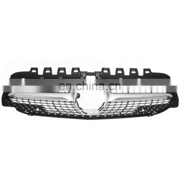 Silver Front Grille Grill 2019 for Mercedes W177 A Class A200 A250 Diamond Style