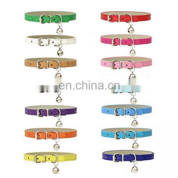 New arrived comfortable PU matte dog collar and leash with bell