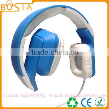 Hifi music foldable promotion gift white and blue mixed colours headphones