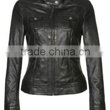 lady fancy woman winter leather jacket