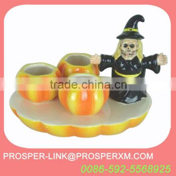 Halloween ceramic pumpkin candle holder