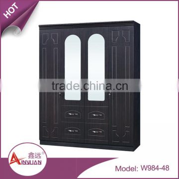 Foshan low price modular wardrobe closet modern simple design bedroom furniture wardrobe with mirror
