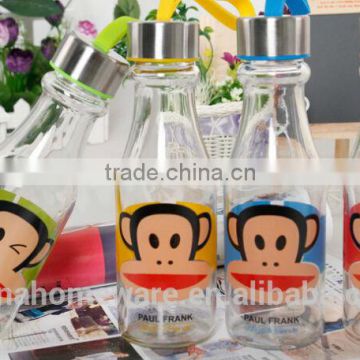2014year wholesale creative glass bottle student carrying bottles