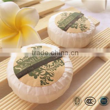 Hotel toiletry pleat wrapped soap 30g with eco paper wrapper