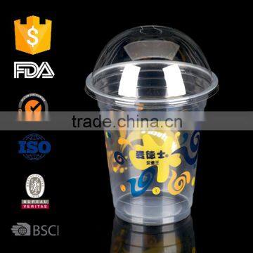 360ml PP material diaposable plastic cup with lid
