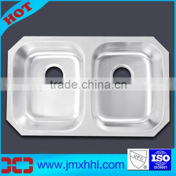 Double Bowl Shape 7447A Jiangmen Manufacturer Stainless Steel Undermount Utility Sink for Kitchen Countertop
